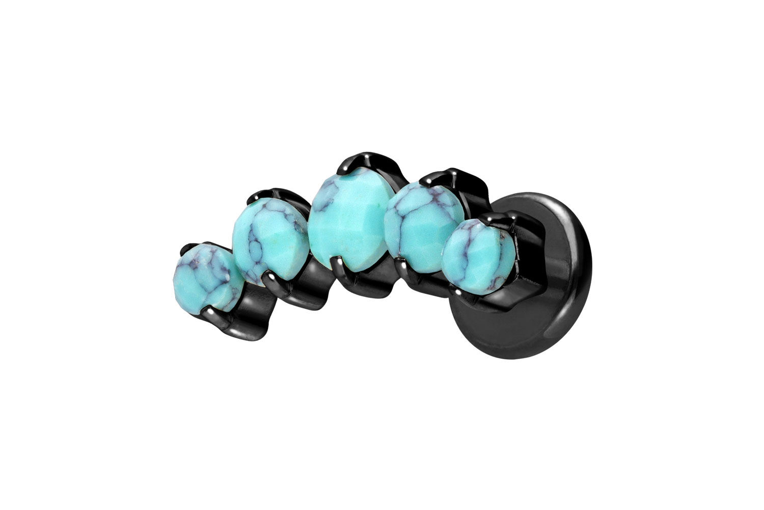 Titan Labret Piercing mit Innengewinde 5 SYNTHETISCHE TÜRKISE